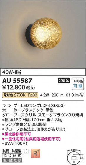 ���β��� Koizumi �������߾��� LED�ɱ��ɼ����֥饱�å� AU55587