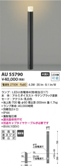 ���β��� Koizumi �������߾��� LED�����ǥ�饤�� AU55790