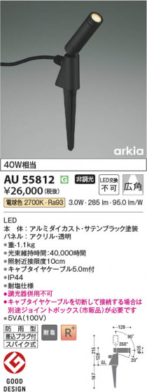 ���β��� Koizumi �������߾��� LED�������ƥꥢ���ѥ������ݥå� AU55812