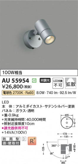 ���β��� Koizumi �������߾��� LED�������ƥꥢ���ݥåȥ饤�� AU55954