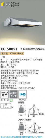 β Koizumi ߾ LEDƥꥢեåɥ饤 XU50891
