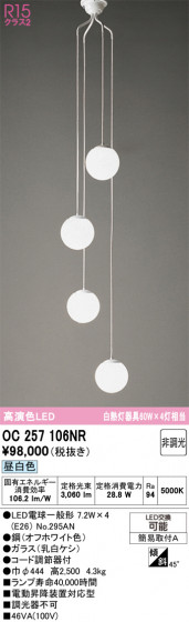 ODELIC �����ǥ�å� ��ȴ������ OC257106NR �ᥤ��̿�