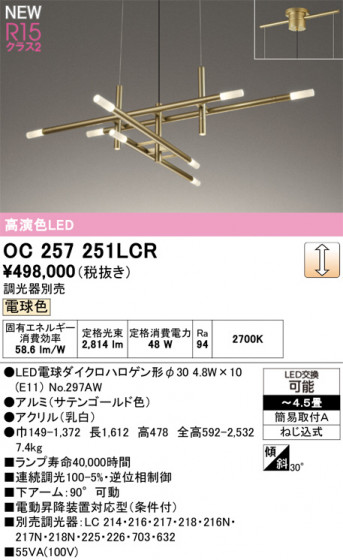 ODELIC �����ǥ�å� �����ǥꥢ OC257251LCR �ᥤ��̿�