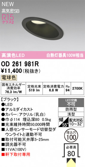 ODELIC �����ǥ�å� �������ƥꥢ�饤�� OD261981R �ᥤ��̿�