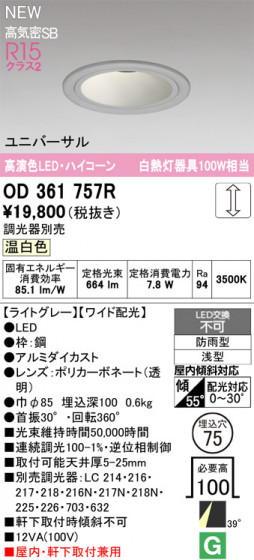 ODELIC �����ǥ�å� ������饤�� OD361757R �ᥤ��̿�