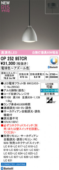 ODELIC �����ǥ�å� �ڥ����ȥ饤�� OP252957CR �ᥤ��̿�