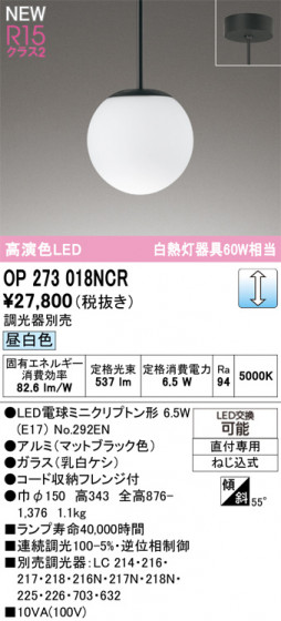 ODELIC �����ǥ�å� �ڥ����ȥ饤�� OP273018NCR �ᥤ��̿�